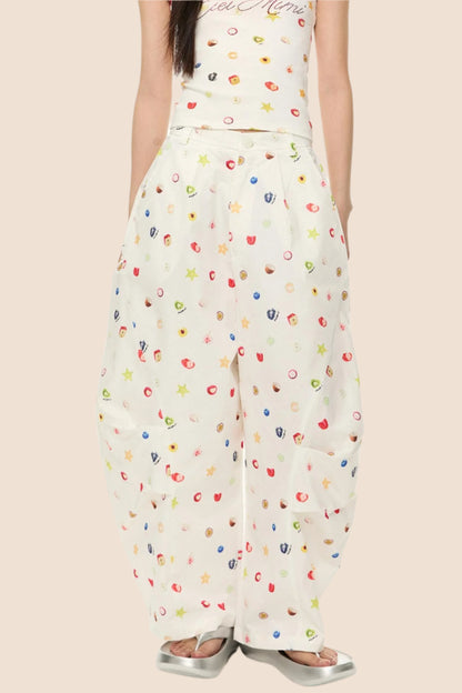 Printed Short Sleeve T-Shirt Camisole Set-Up