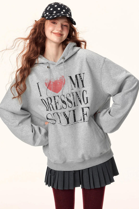 Diamond-Embellished Hooded Sweater