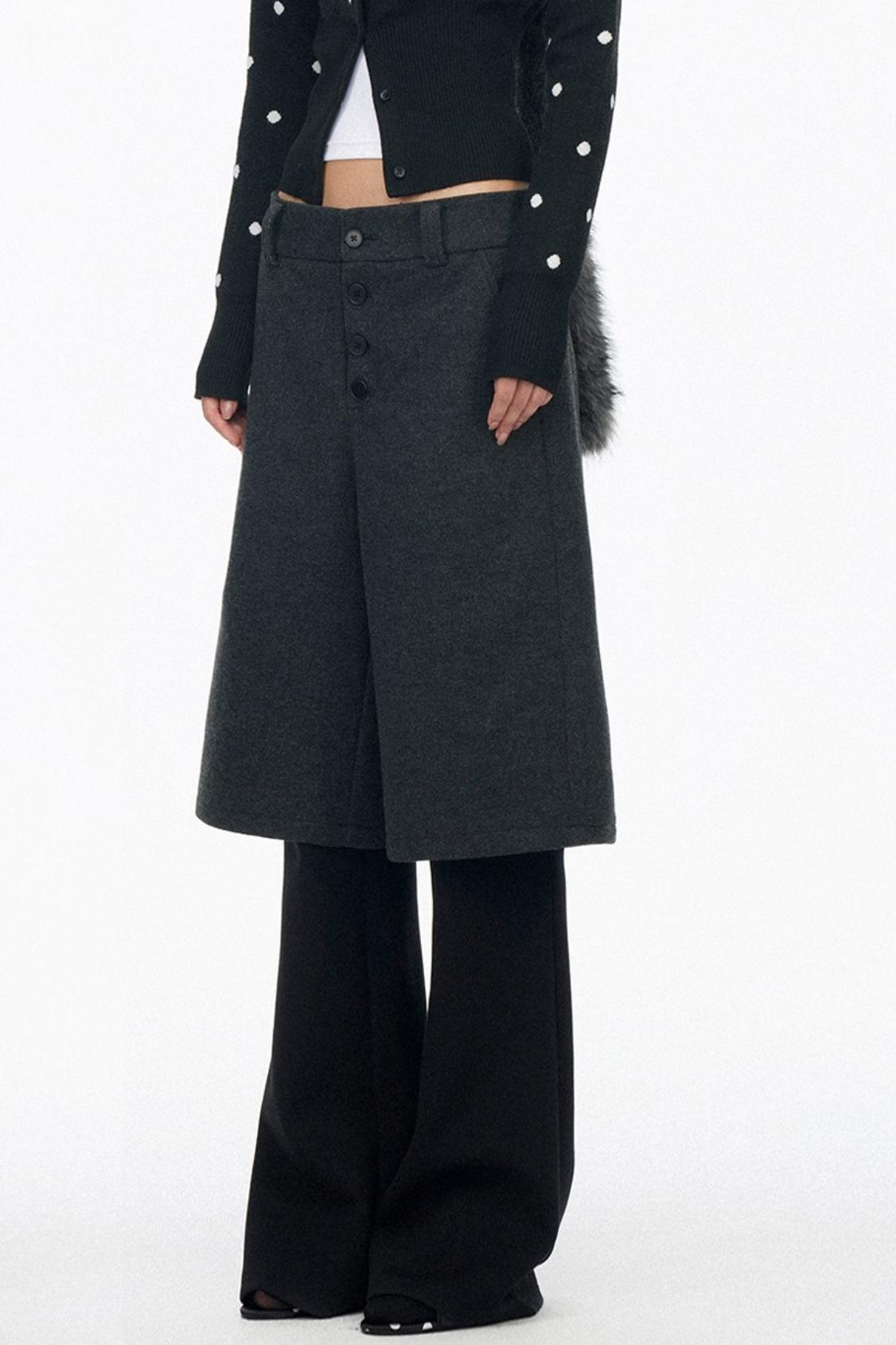 Layered Draped Bootcut Pants