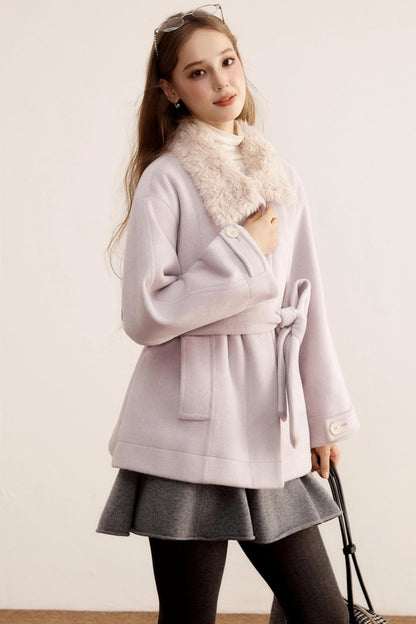 Woolen Mid-Length Winter Plush Wool Coat