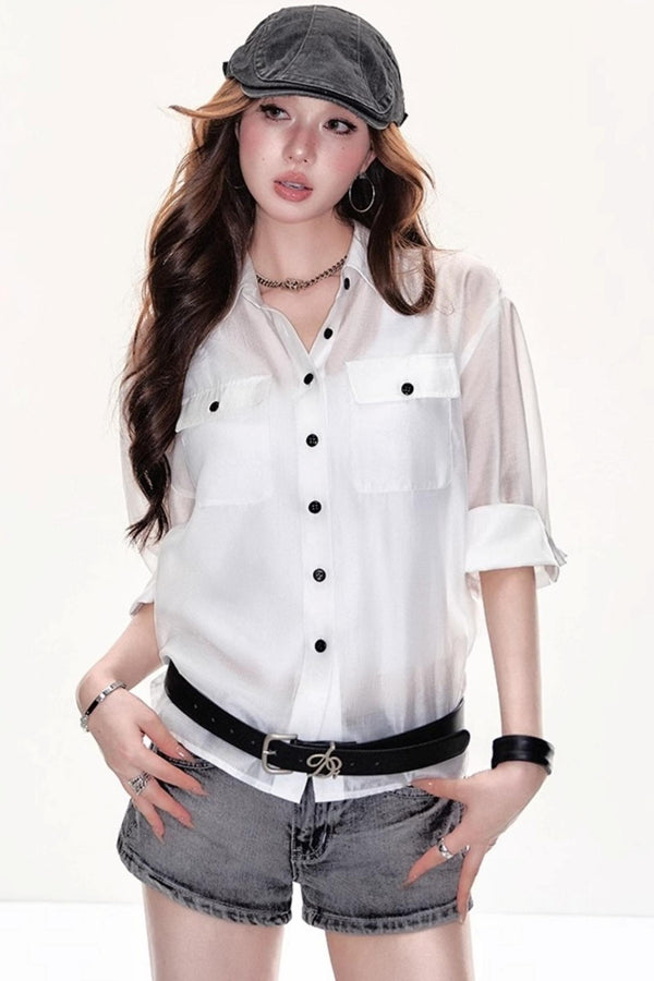 Sheer Sleeve Shirt