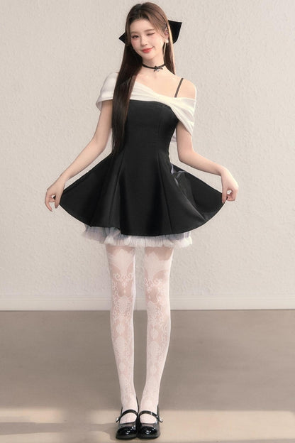 Gently Twisted French A-Line Puffy Dress