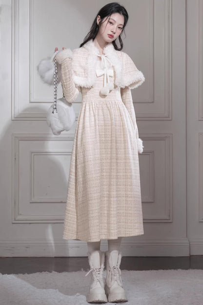 Vanilla Velvet Tweed Dress Set