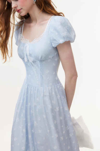 Vintage Floral Square Dress