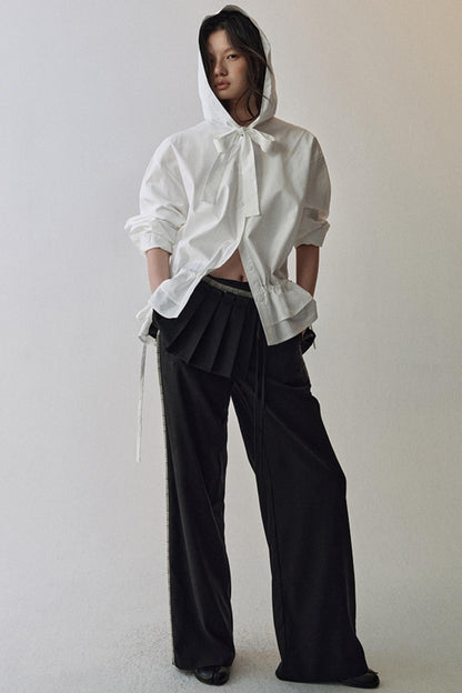 Constriction Silhouette Hooded Jacket