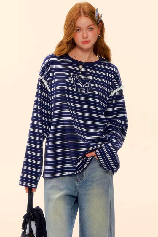Striped Color-Block Pegasus Top