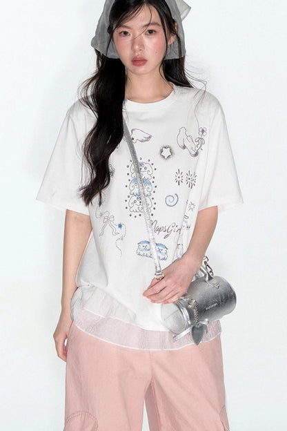 Summer Hand-Painted Cotton Top