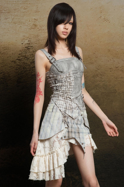 Punk Tiered Lace Skirt