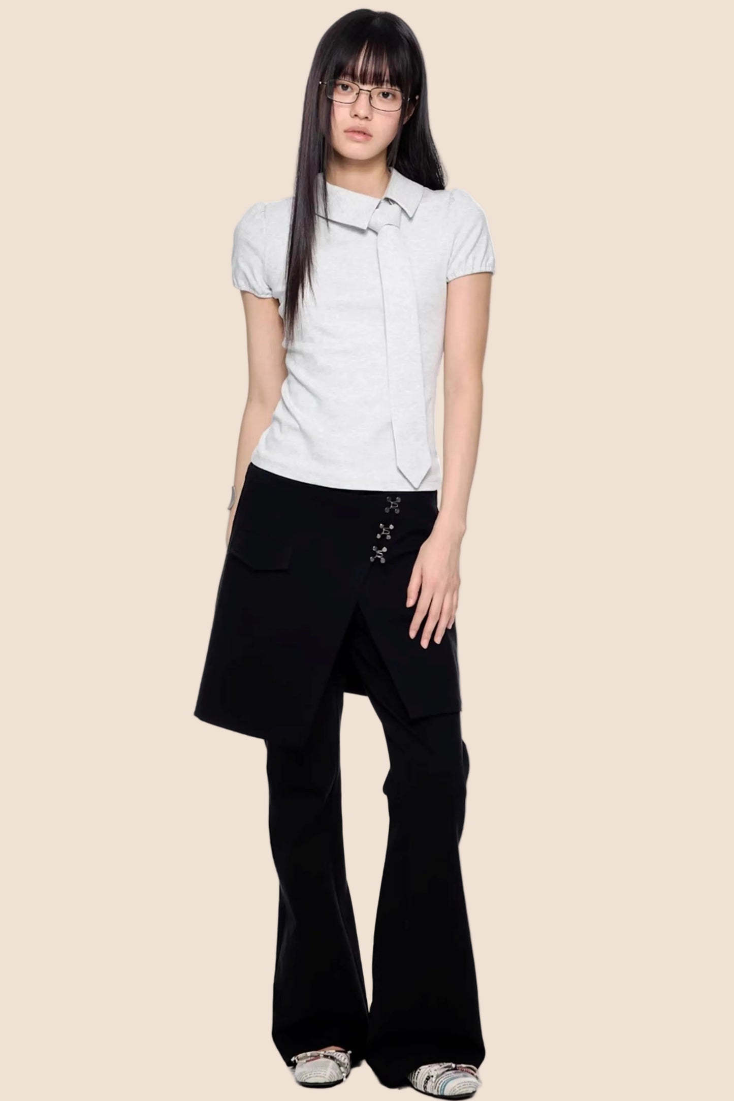 Diagonal Tie Knitted Top