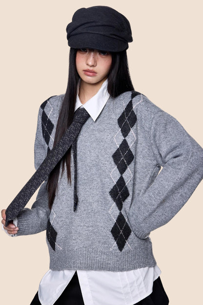 Rhizome V-Neck Knit Sweater