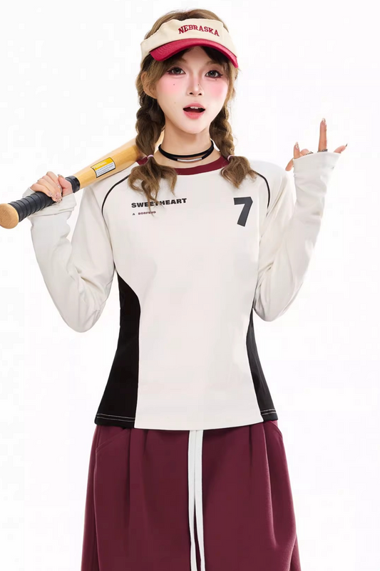 American Retro Color-Blocking Top