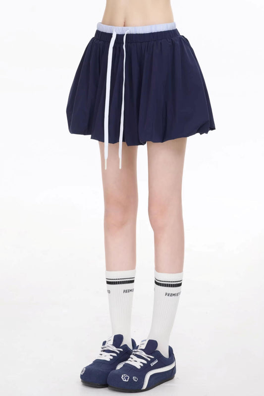 Floral Puff Short Skirt