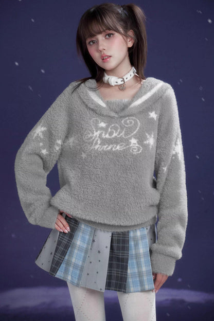 Blue-Gray Pleated Skirt