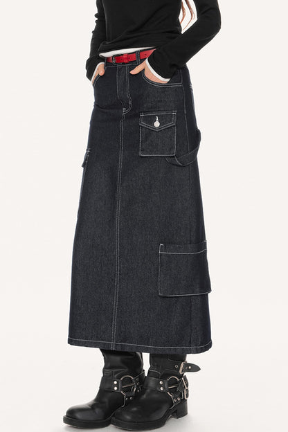 Vintage High-Waisted Denim Skirt