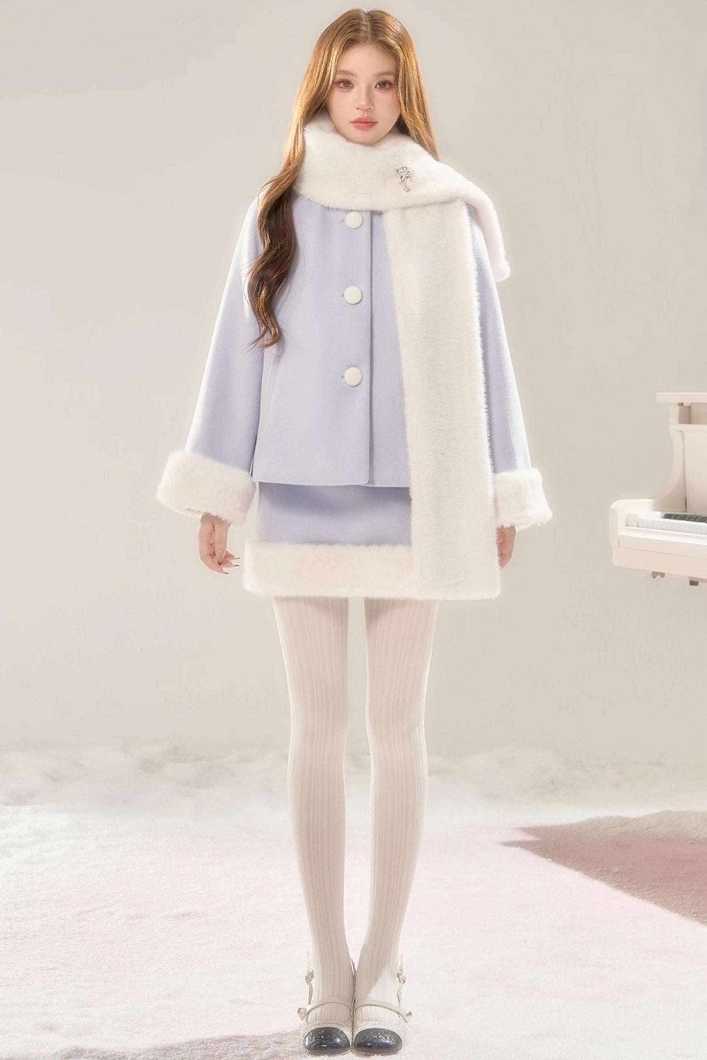 Hokkaido Tweed Coat and Skirt Set-Up