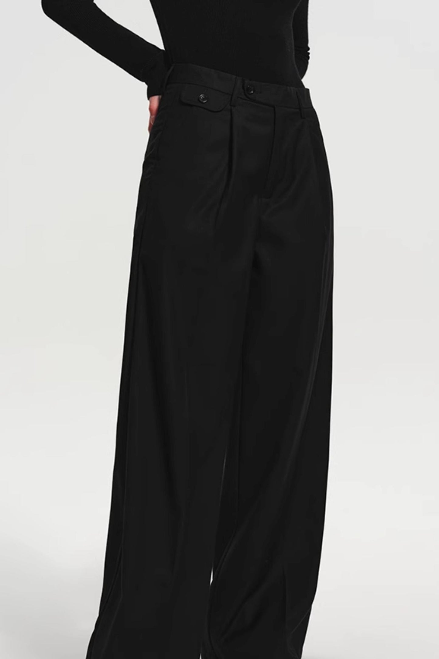 Tall Black Wide-Leg Suit Pants