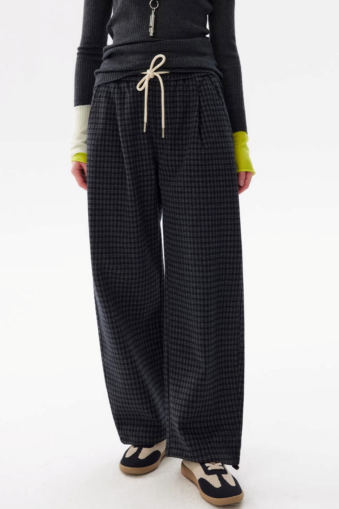 Retro Yarn-Dyed Plaid Pants