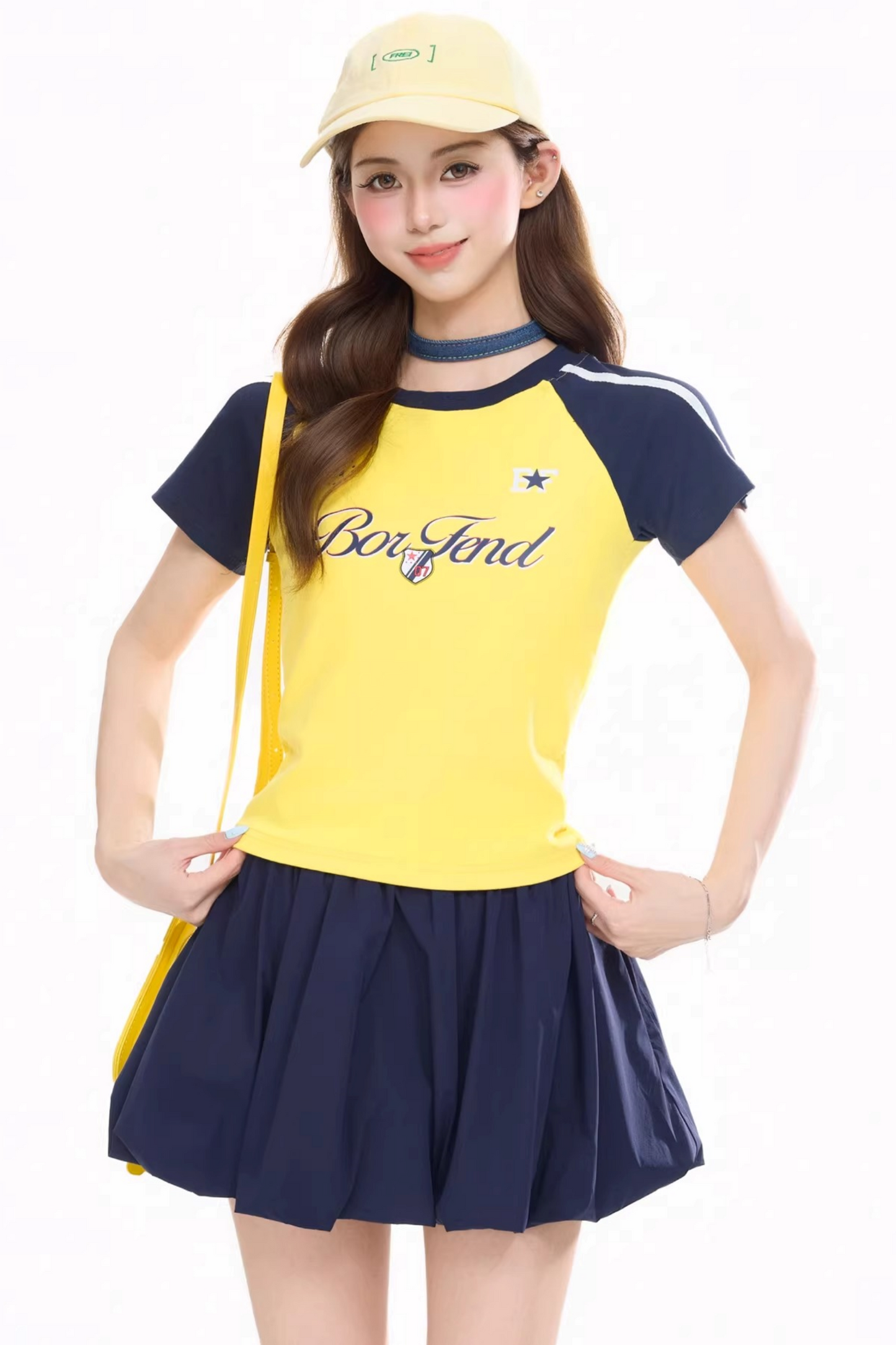 Color-Blocking Letter Print Top