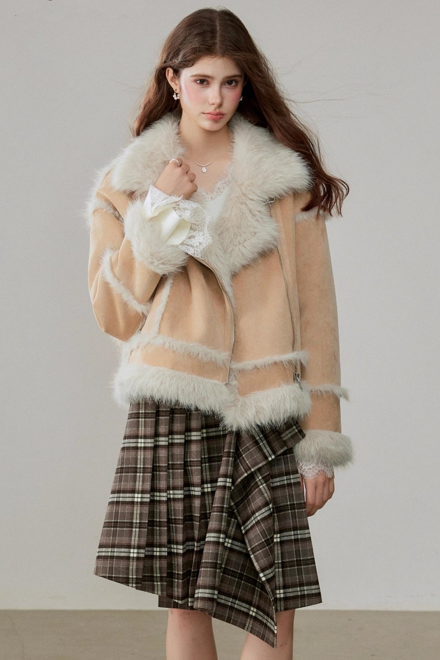 Ruffled Design Retro Plaid Skirt