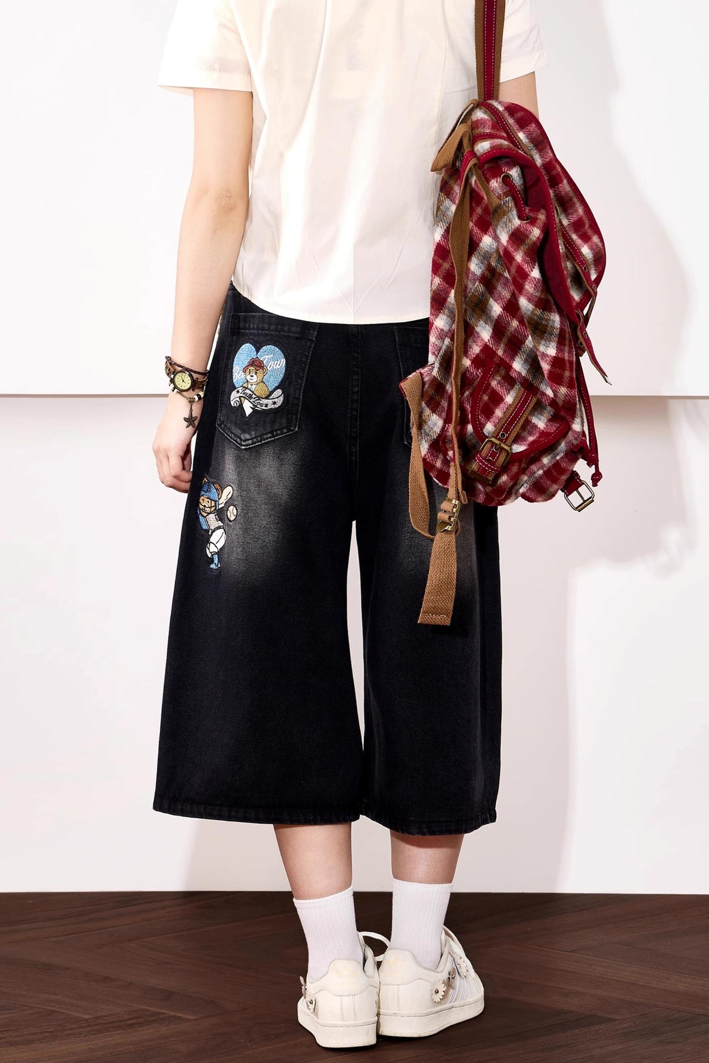 High-Waisted Denim Shorts