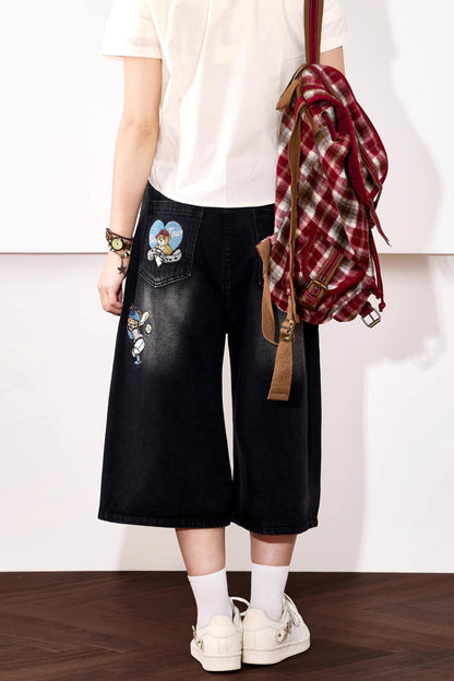 High-Waisted Denim Shorts