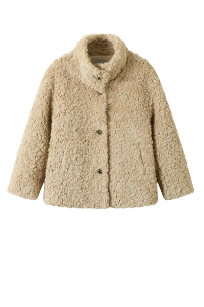 Collared Shearling Lambswool Jacket