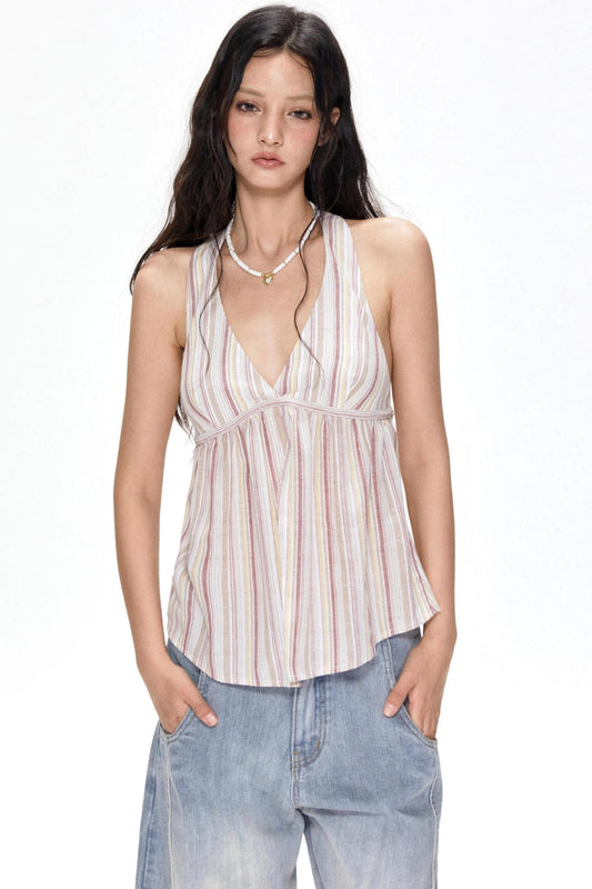Halter Striped Tank Top