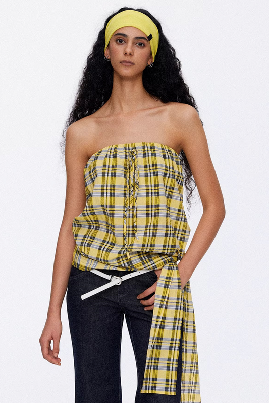 Lightweight Striped Tie-Front Top