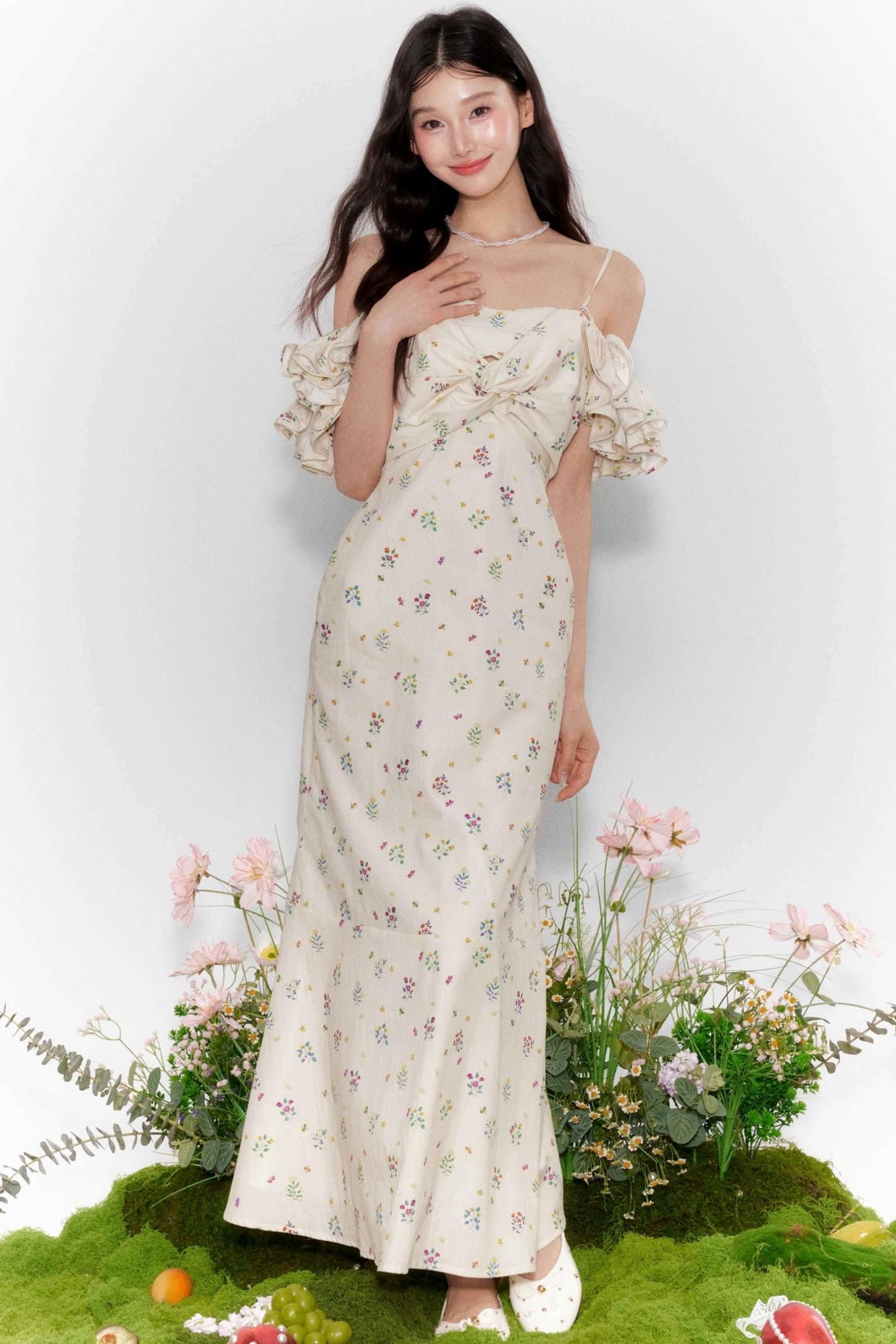 Summer Ruffle One-Shoulder Dress