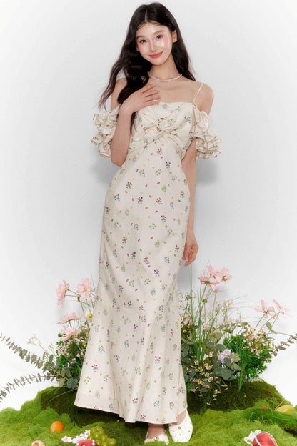 Summer Ruffle One-Shoulder Dress