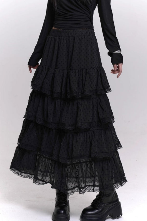 A-Line Chiffon Mesh Skirt