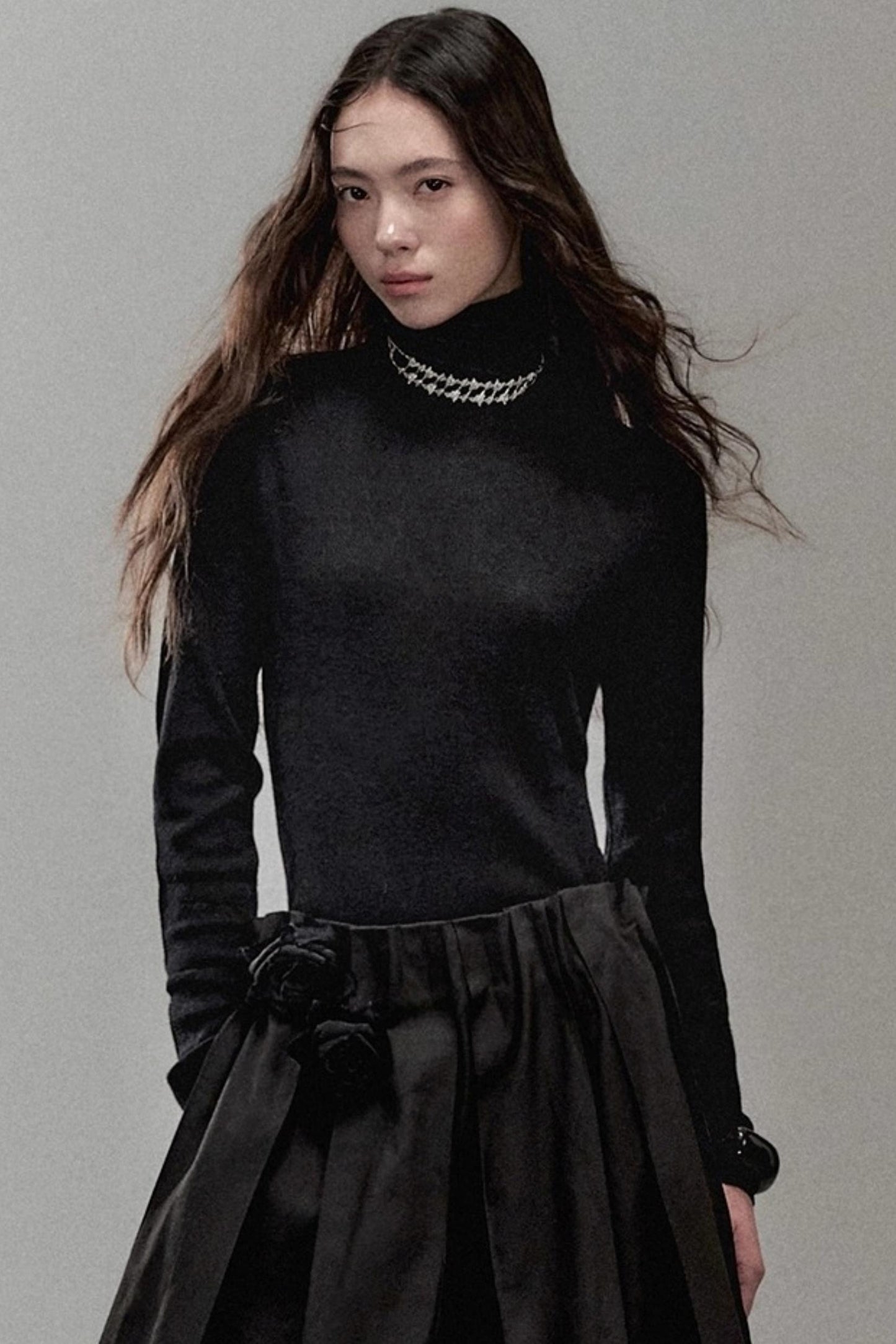 Soft Light Wool Turtleneck Top