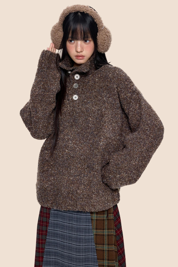 Stand-Up Vintage Sweater Jacket