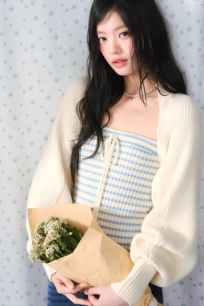 Striped Knit Cardigan Set