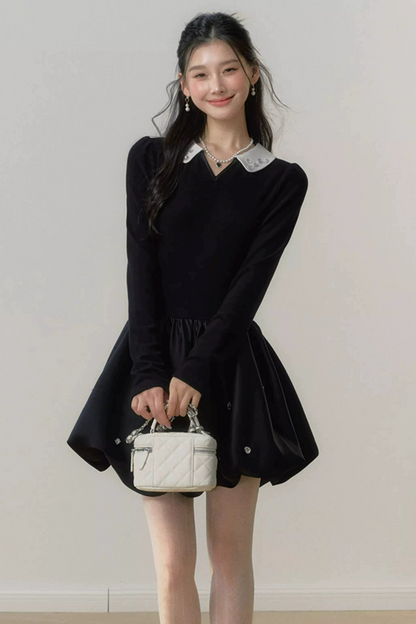 Set Abito Mini con Risvolto in Paillettes Miu-Style