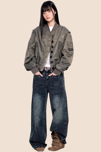 American Retro Wide-Leg Jeans