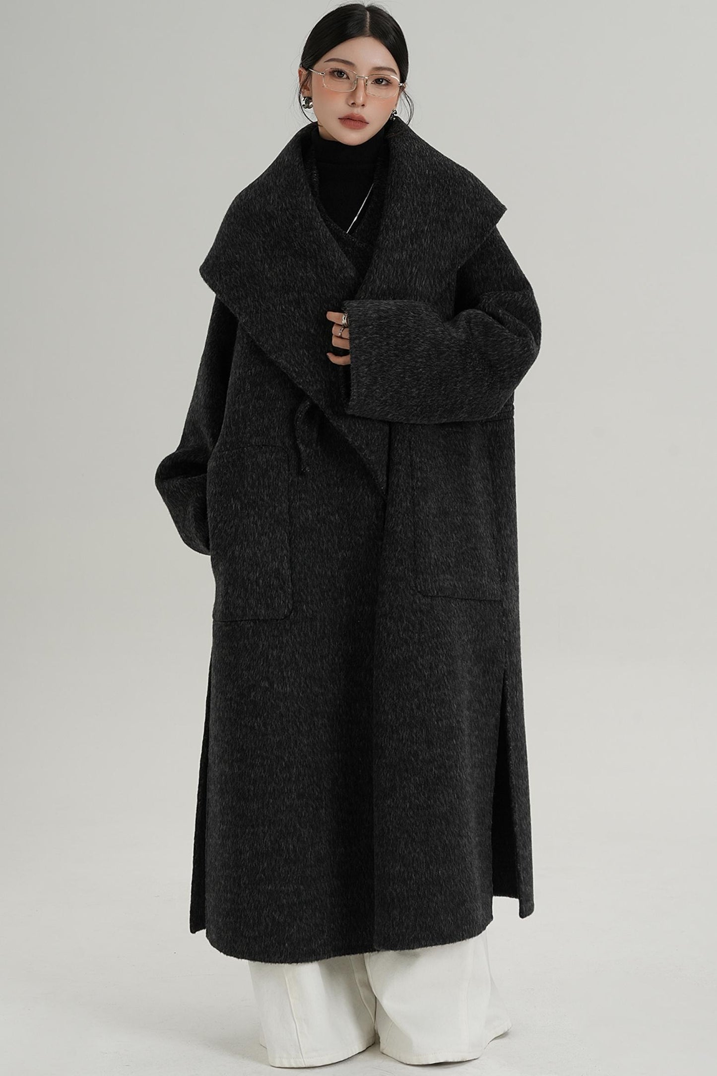 Woolen Elegance Long Jacket