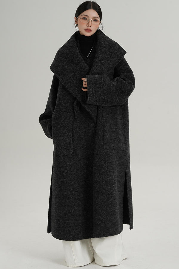 Woolen Elegance Long Jacket