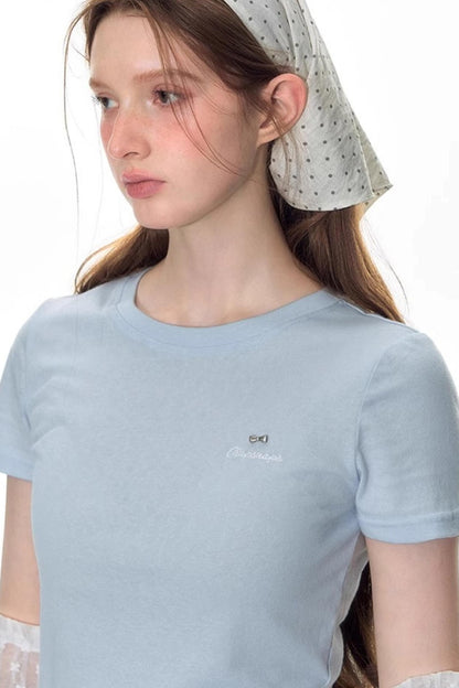 Nap Lace Stitched Short Sleeve T-Shirt Set