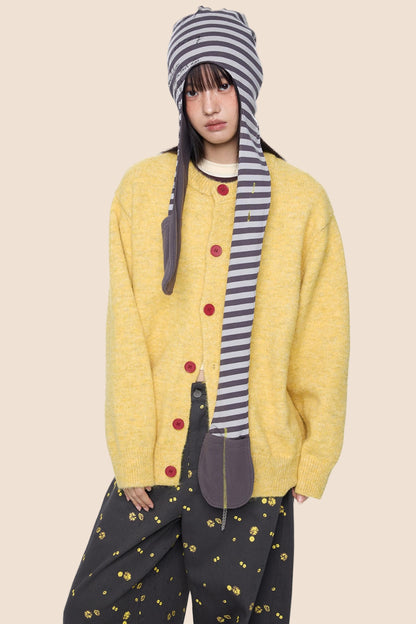 Fall Wool Button-Knitted Cardigan