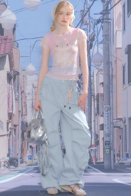 Summer Plaid Mesh Tee