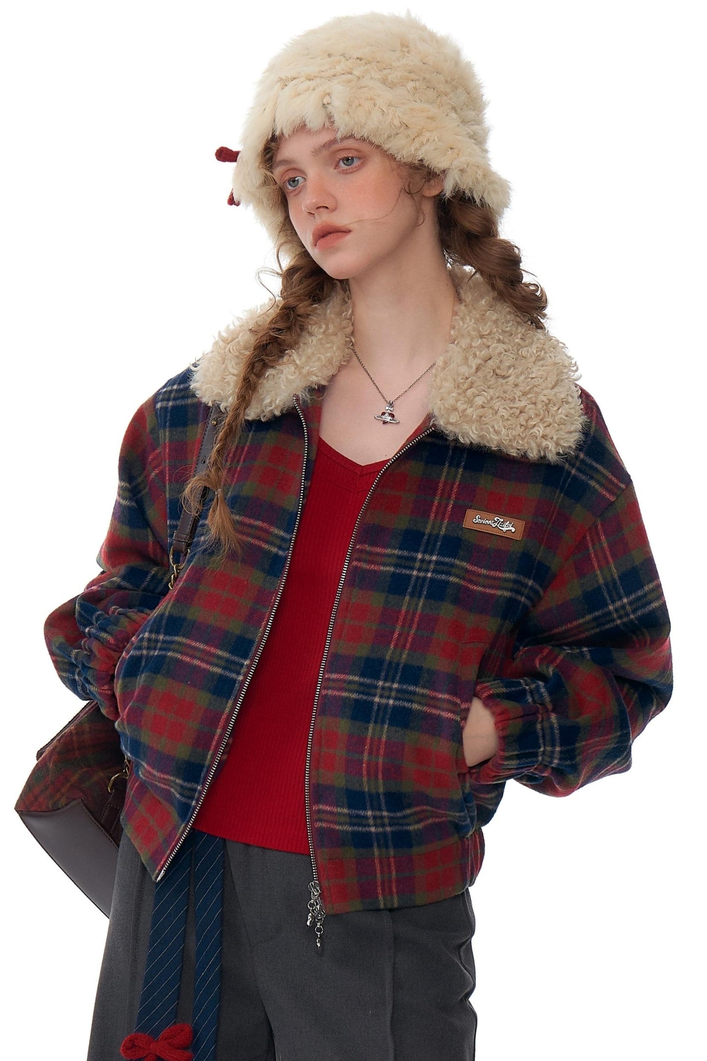 Retro Plaid Fleece Jacket