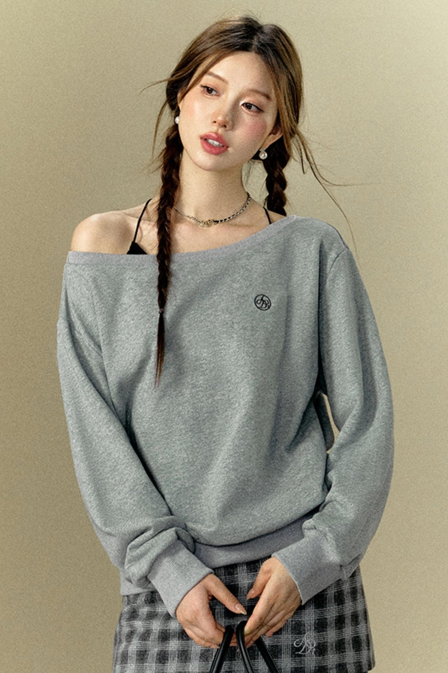 [Neu im 5. September] ANDYET AD1 ORIGINAL OFF-THE-SHOULDER SWEATSHIRT EINFACHES KOMMUTIERTES LOSES UND VIELSEITIGES CASUAL-TOP