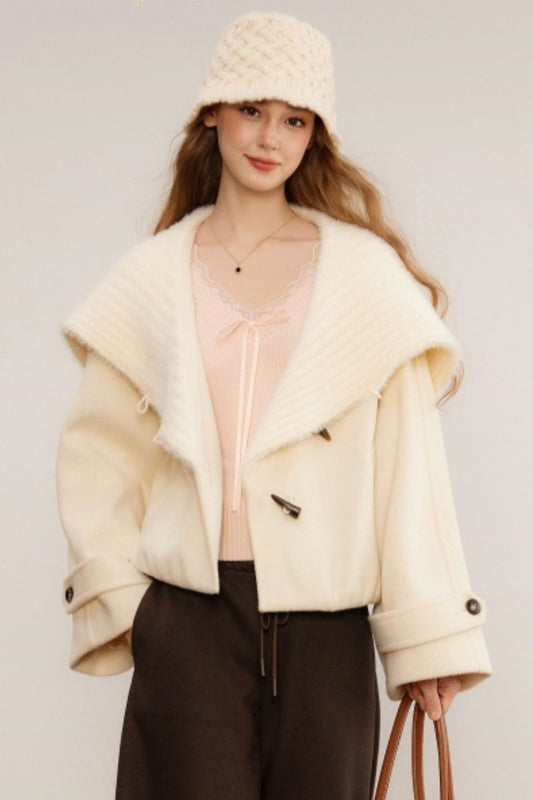 Woolen Shawl Collar Coat