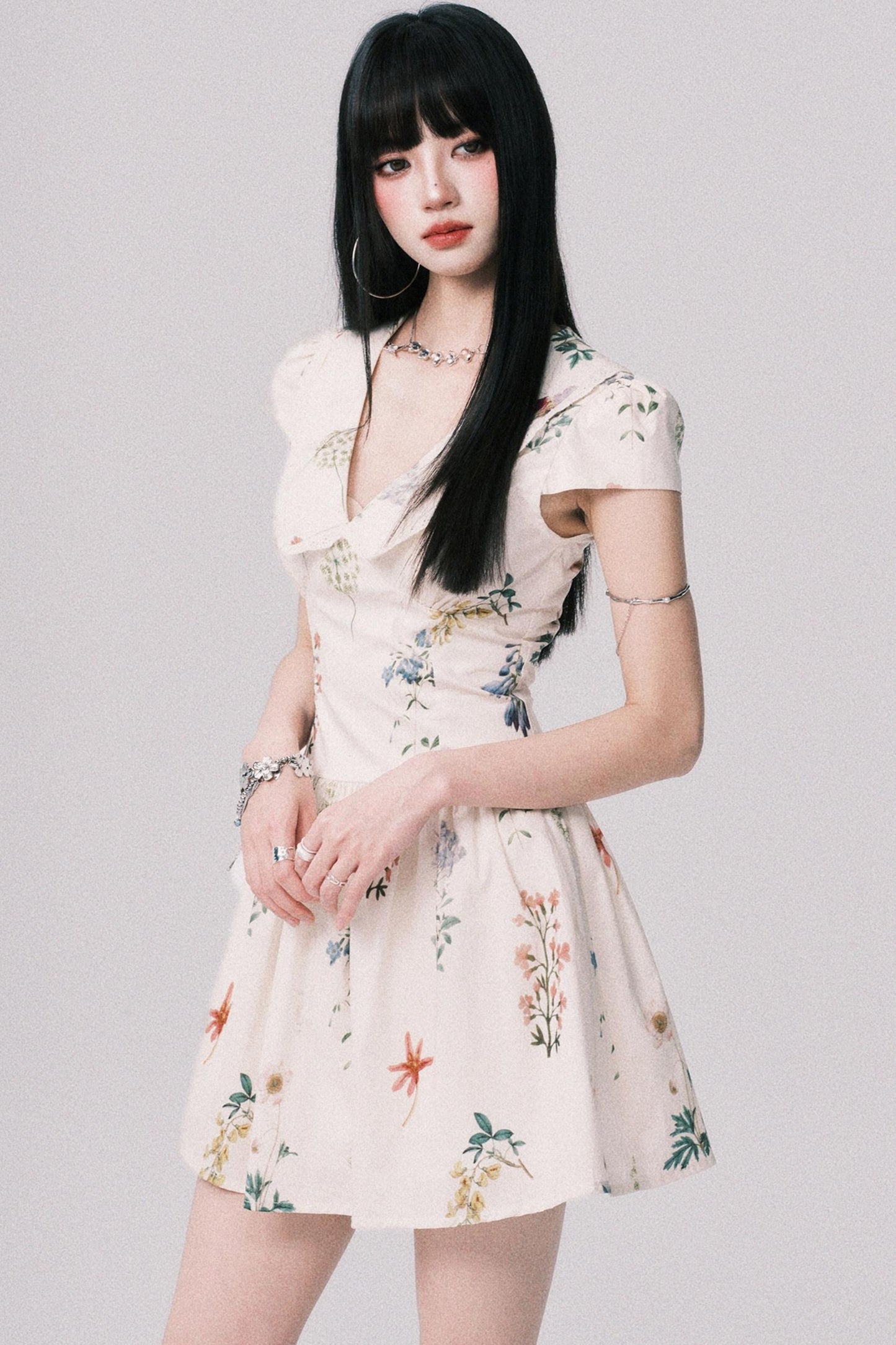 Floral Doll Neck Dress