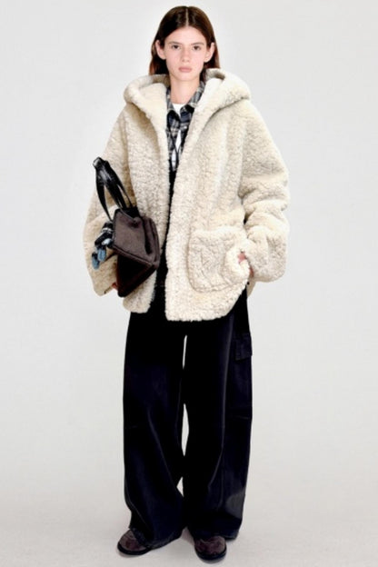 Hooded Oversized Fur Coat