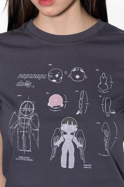 Spring American Shoulder Crop Top