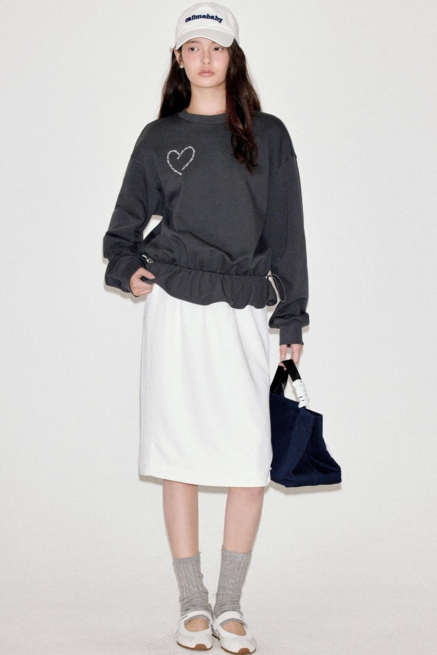 Gray Embroidery Sweatshirt