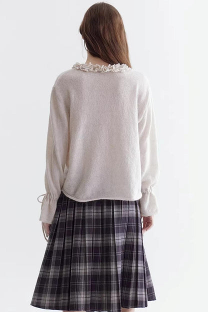 Ruffled Merino Wool Sweater