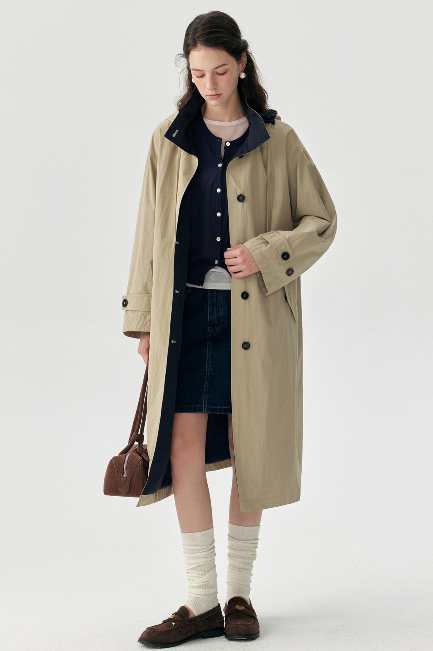 Relaxed Silhouette Cinched Waist Parka Coat